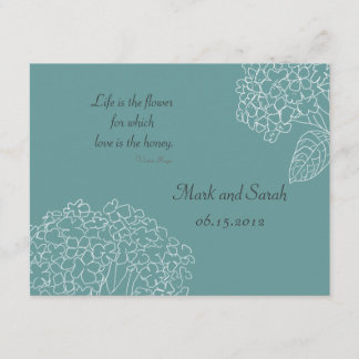 Hydrangeas RSVP con esbozo azul