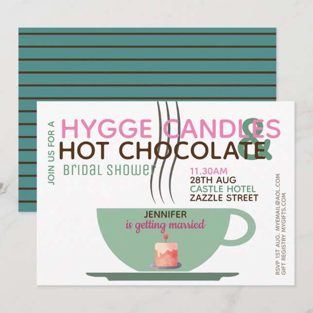 HYGGE BRIDAL Shower o CUALQUIER invitación a un ev (Anverso / Reverso)