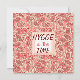 HYGGE todo el tiempo Cosy tarjeta de paisley rosa