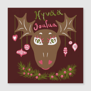 Hyvää Joulua Navidades alce lindo con adornos