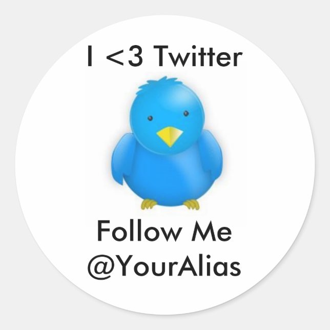 I <3 Pegatinas de Twitter (Anverso)