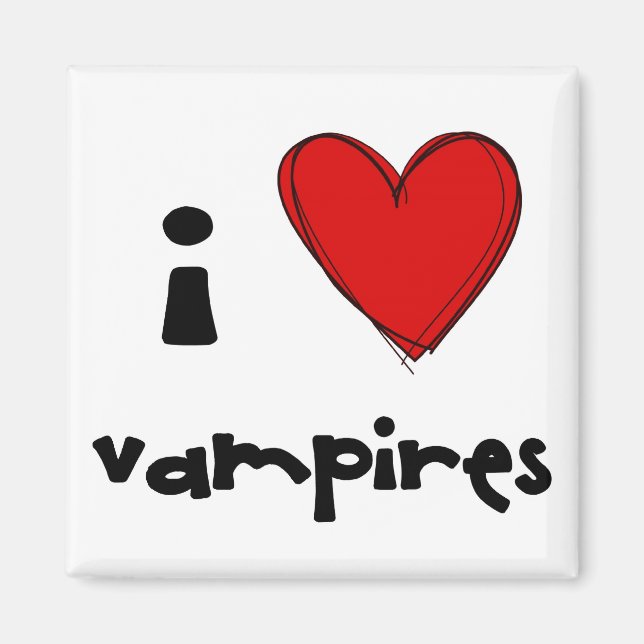 I <3 vampiros - imán rojo (Frente)