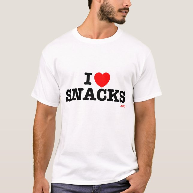 i<3snacks - camiseta blanca llana o no (Anverso)