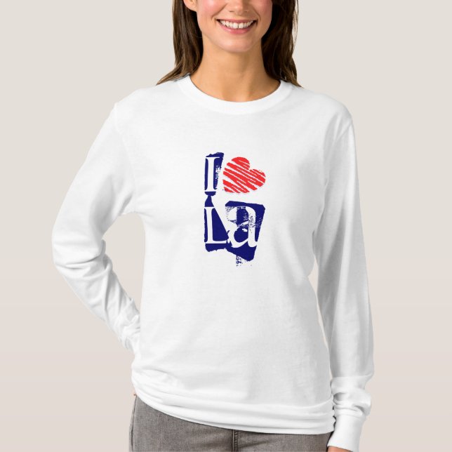 I amor retro Los Ángeles de la camiseta de la moda (Anverso)