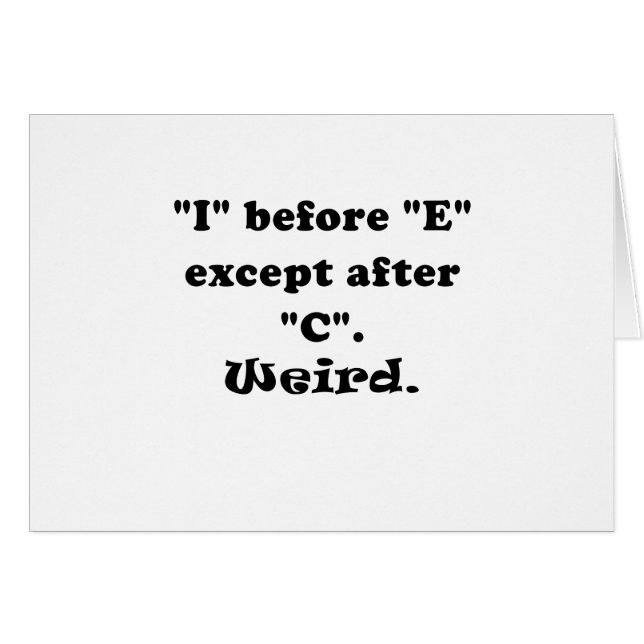 I antes de E exceptúe después de C extraña (Anverso (Horizontal))