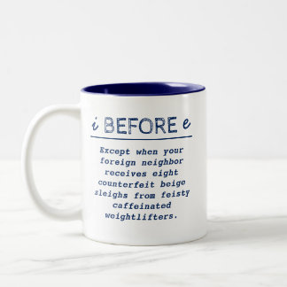 I antes de E - taza divertida del profesor