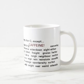 I antes de taza de café de E