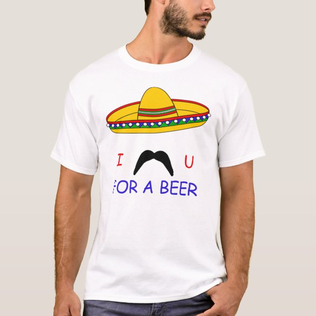 I bigote usted para una camiseta de Cinco de Mayo (Anverso)