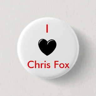 I botón del Fox de Chris del corazón [blanco;