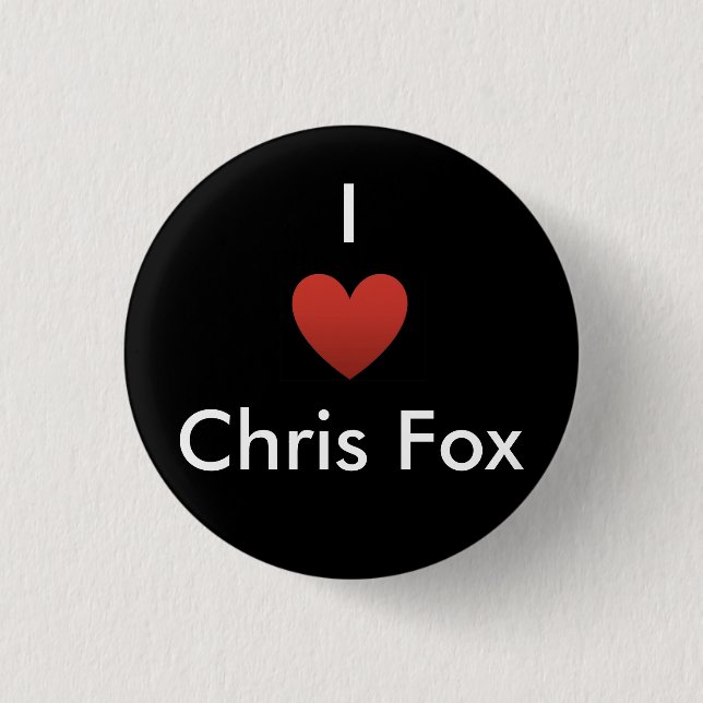 I botón del Fox de Chris del corazón [negro] (Anverso)