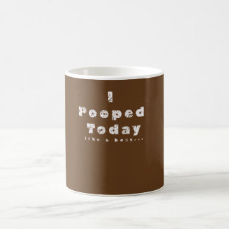 I café de la mirada de Pooped o taza hoy apenado