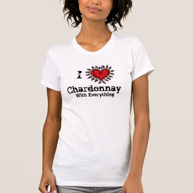 I camiseta de Chardonnay del corazón (amor) (Anverso)