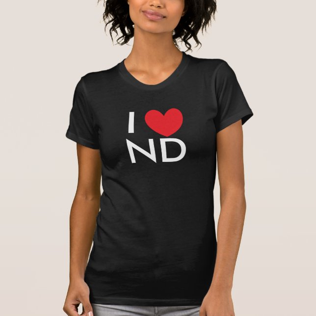 I camiseta de Dakota del Norte del corazón (Anverso)