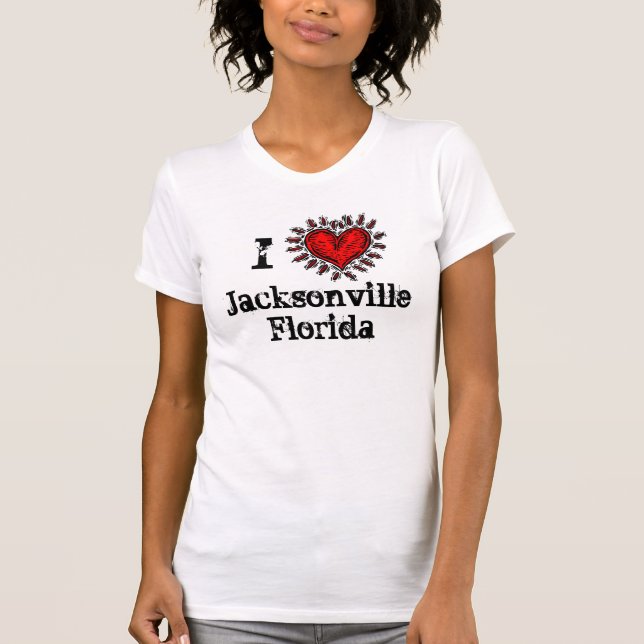 I camiseta de Jacksonville la Florida del corazón (Anverso)