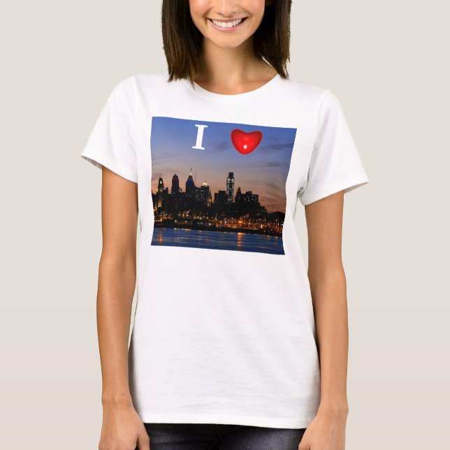 I camiseta del crepúsculo de Philly del corazón (Anverso)