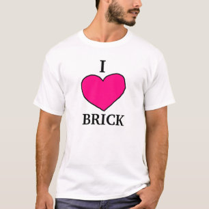 I camiseta del ladrillo del corazón, llano