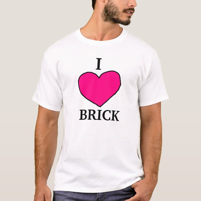 I camiseta del ladrillo del corazón, llano (Anverso)