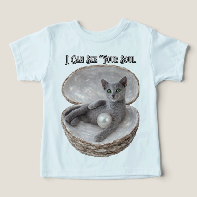I Can See Your Soul Funny Russian Blue Cat Design (Diseño delantero )