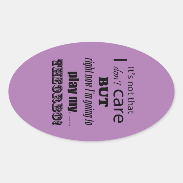 I Care Theorbo Oval Pegatina (Anverso)