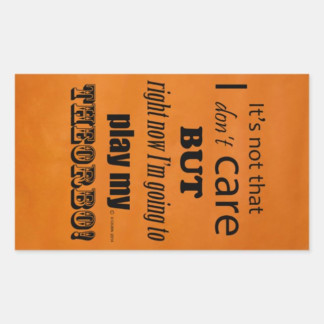 I Care Theorbo Pegatina rectangular (Anverso)