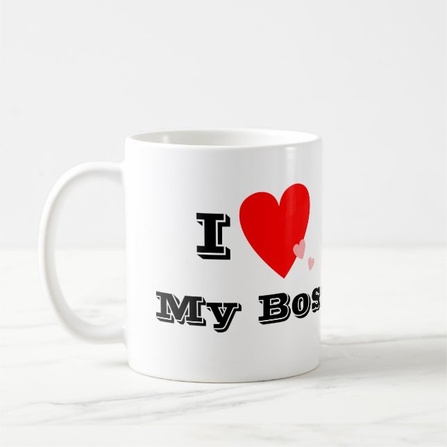 I corazón (amor) mi taza de Boss (Izquierda)