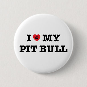 I corazón mi botón del pitbull
