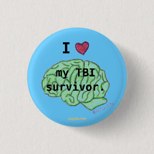 I [corazón] mi botón del superviviente de TBI