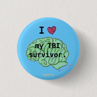 I [corazón] mi botón del superviviente de TBI