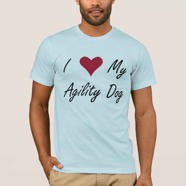 I corazón mi camisa del perro de la agilidad (Anverso)
