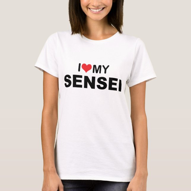 I corazón mi camiseta de Sensei (Anverso)