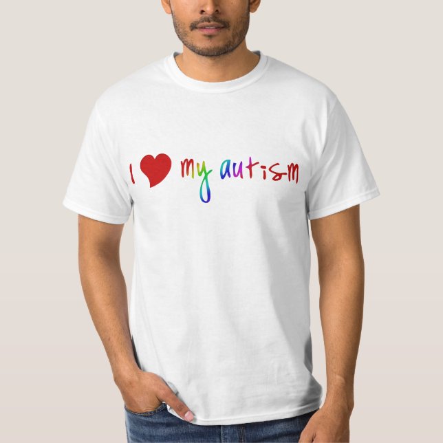I corazón mi camisetas del autismo (Anverso)