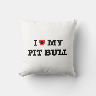 I corazón mi Cojín decorativo del pitbull