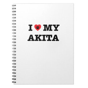 I corazón mi cuaderno de Akita