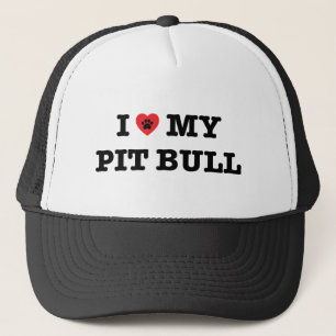 I corazón mi gorra del camionero del pitbull