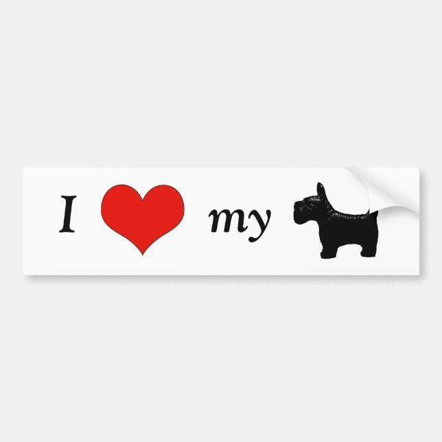 I corazón mi pegatina para el parachoques del (Frente)