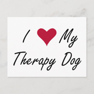 I corazón mi postal del perro de la terapia