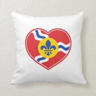I corazón STL, almohada de la bandera de St. Louis