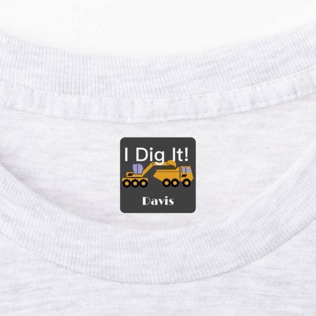 I Dig It Design - Etiqueta de ropa cuadrada pequeñ (Fijada)