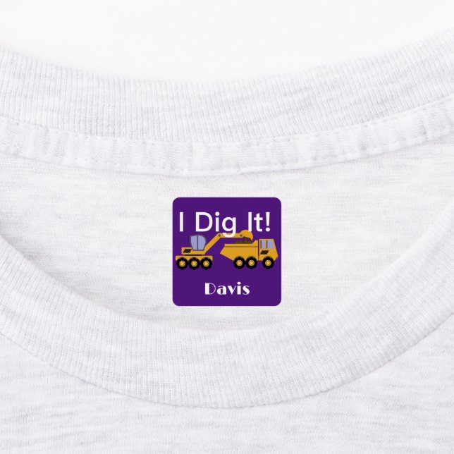 I Dig It Design - Etiqueta de ropa cuadrada pequeñ (Fijada)