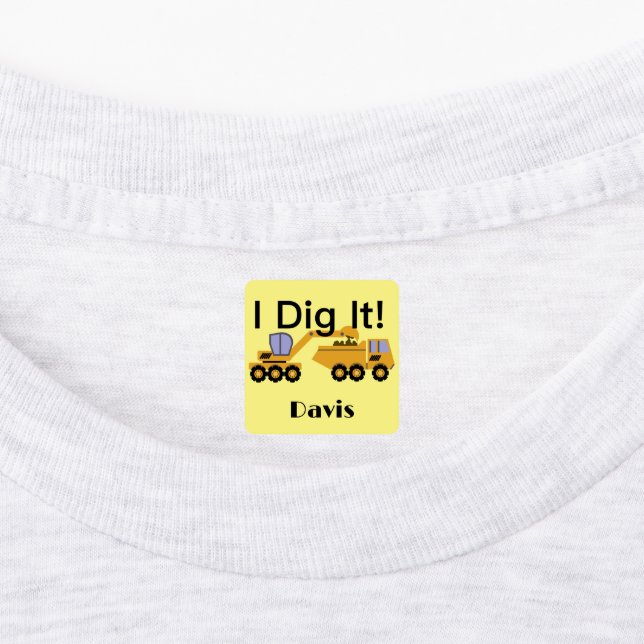 I Dig It Design - Etiqueta de ropa cuadrada pequeñ (Fijada)