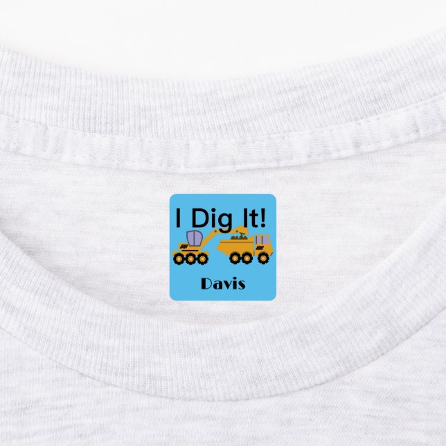 I Dig It Design - Etiqueta de ropa cuadrada pequeñ (Fijada)