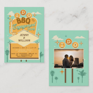 I Do BBQ Retro Engagement Party Invitaciones Fotog