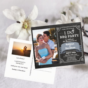 I DO Engagement 2 Photo BBQ Party Invitación