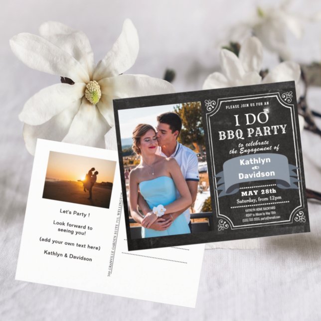 I DO Engagement 2 Photo BBQ Party Invitación (Subido por el creador)