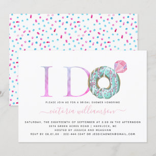 I Do   Invitación a ducha nupcial con tema Donut