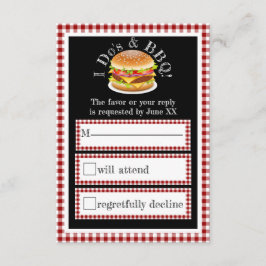 I Do y BBQ Gingham Hamburger Casual Wedding RSVP