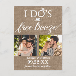 I Do's & Licor Gratis Invitación de Boda Save The 