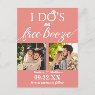 I Do's y Licor Gratis Tarjeta de Guardar la Fecha 