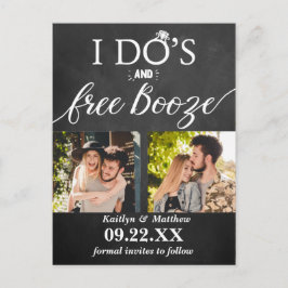 I Do's y licor gratis Tarjeta de guardar la fecha