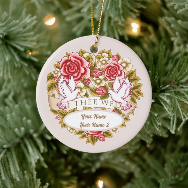 I El ornamento de boda personalizado de Wed (Árbol)